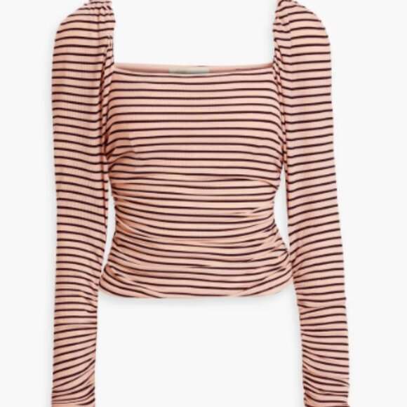 Maje stiped puff sleeve blouse - Picture 1 of 5